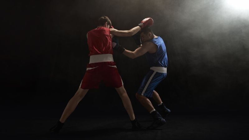two boxers exchanging punches