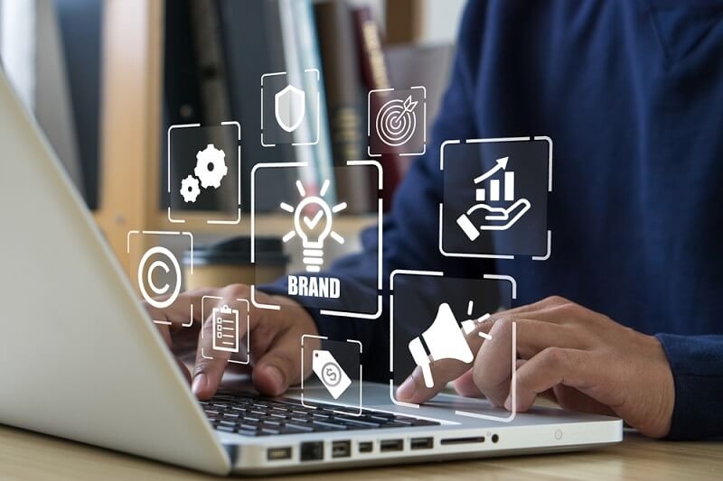 man working on brand strategy