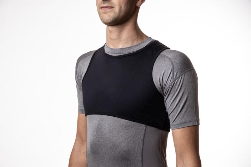 Soccer player wearing compression t-shirt