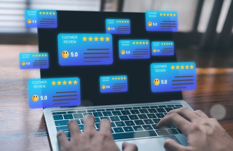 Customer review rating interface