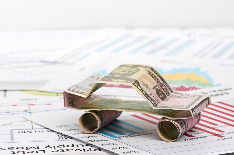 car model made with dollars