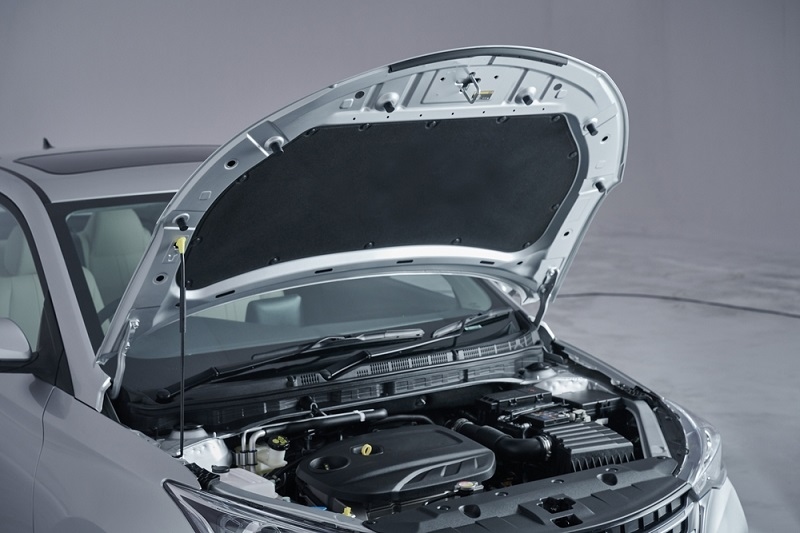 A Modern new car close-up of the engine