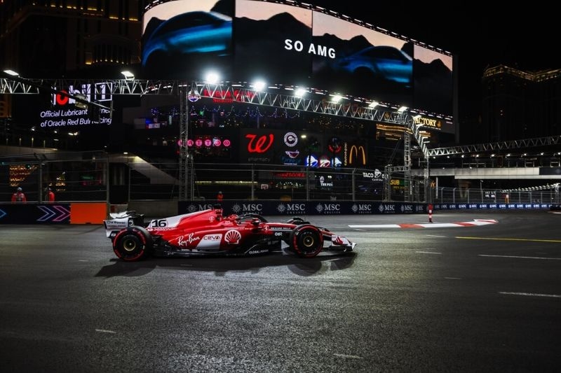 Charles Leclerc of Monaco and Scuderia Ferrari during Formula One Las Vegas Grand Prix
