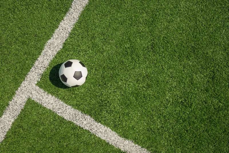 Soccer ball on green grass field
