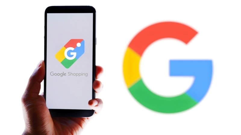 Google shopping application on phone screen