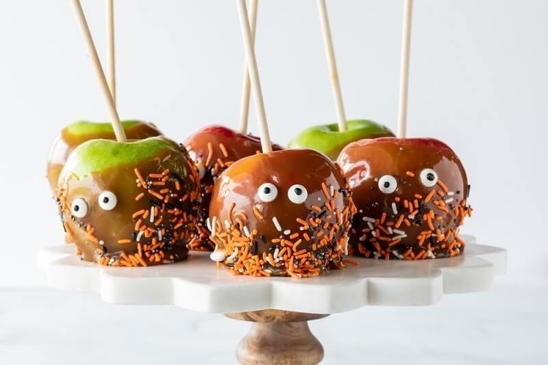 Caramel apples made for Halloween