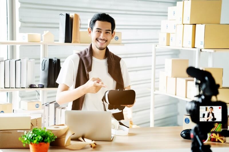 influencer recording himself on camera