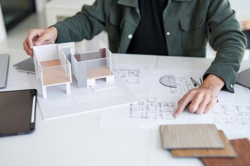 Man showing Interior Design of a house