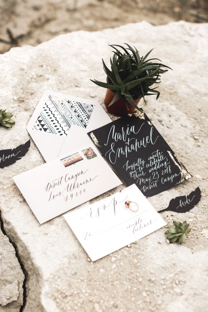 Wedding Invitation Cards Papers in rustic, boho style