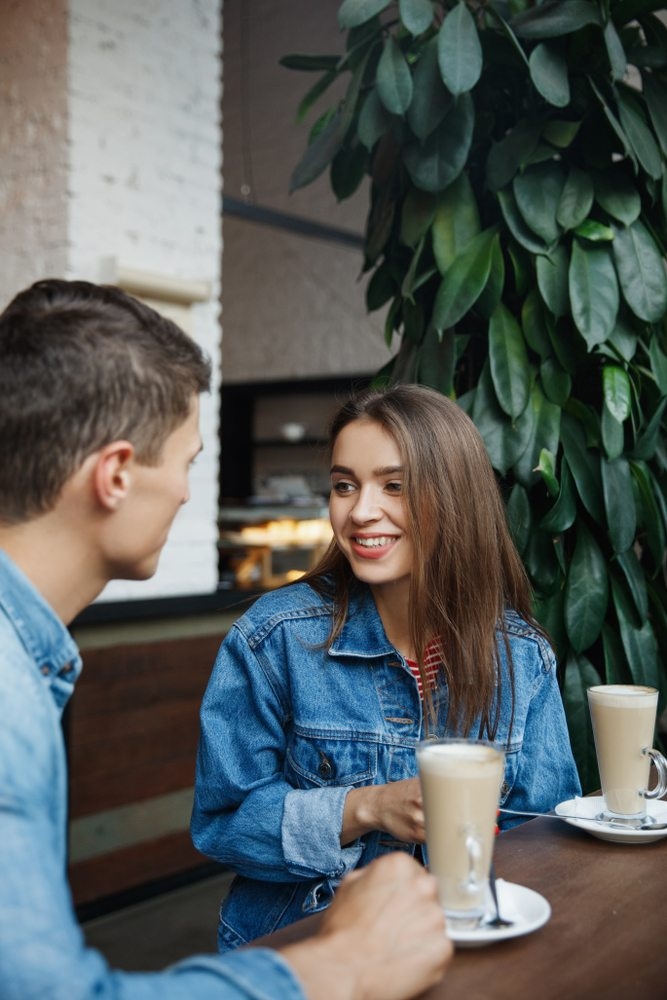 Couple meeting and connecting during a casual date