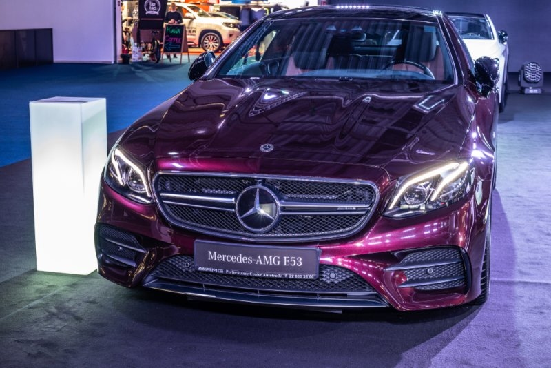 Mercedes AMG E 53 4Matic+ coupe at Warsaw Motor Show, E-Class car produced by Mercedes-Benz
