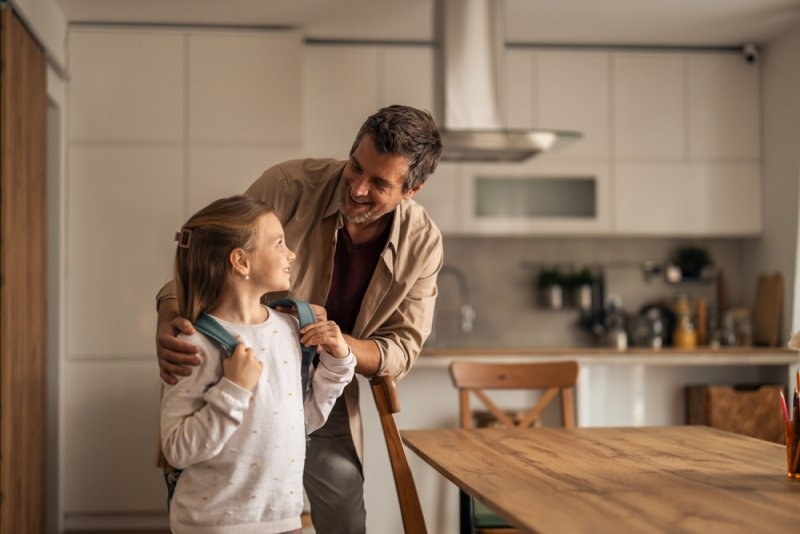 Father actively parenting and spending time with his child