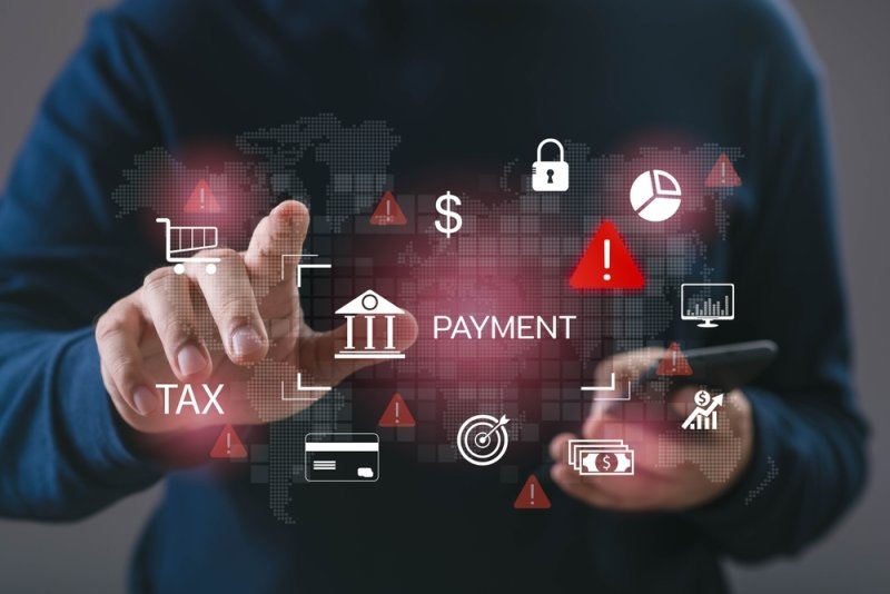 Financial risk indicators illustrating business costs and cybersecurity compliance assessment risks.