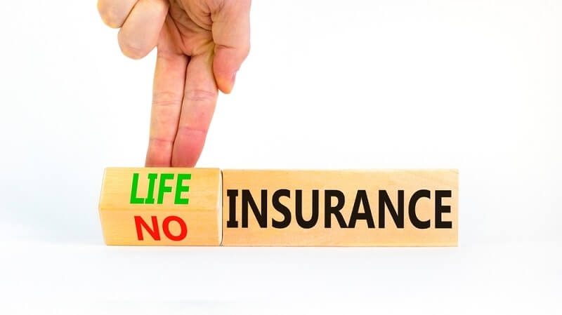 no life insurance wooden blocks