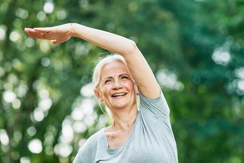 woman exercising in morning time