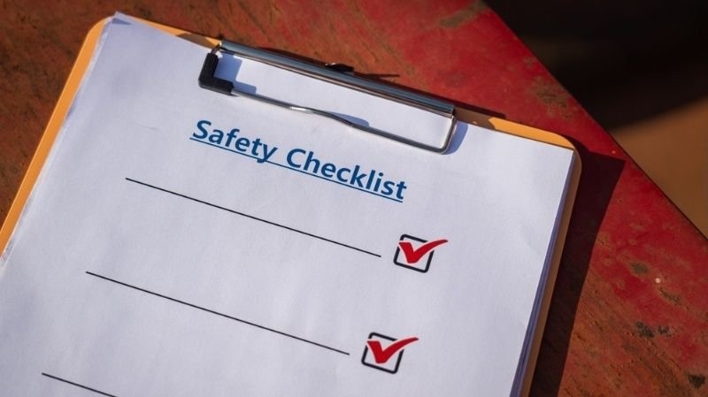 The blank form of safety checklist paper.