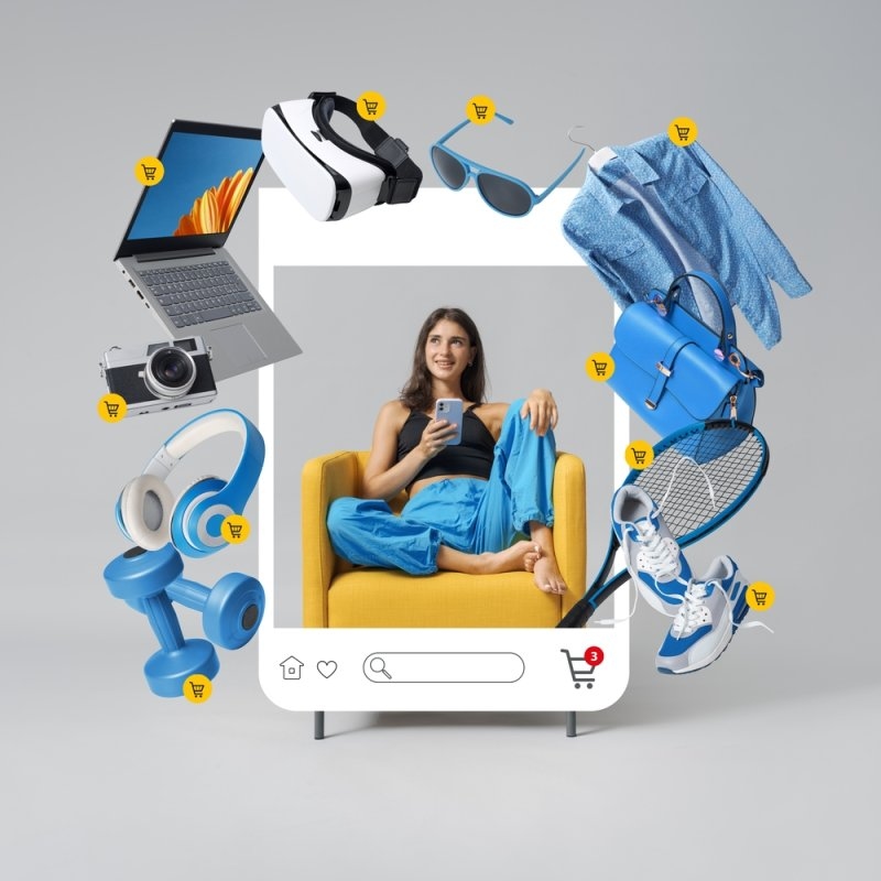 doing girl doing online shopping using her smartphone