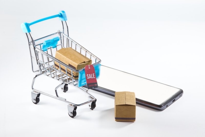 Conceptual image of online shopping and e-commerce