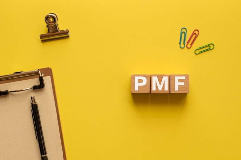 PMF text printed on wooden blocks