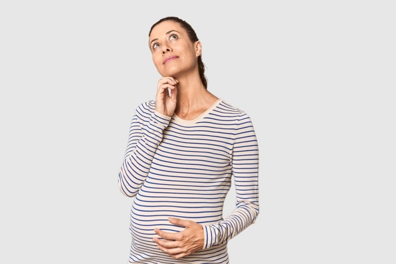 Pregnant middle-aged woman