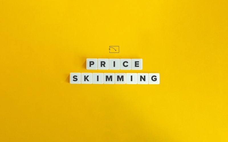 Text Price Skimming printed on white wooden blocks