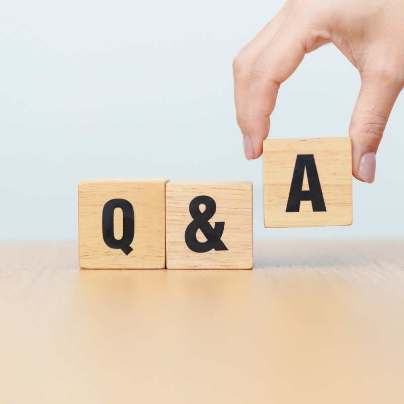 wooden cube block of Q and A with Question mark icon