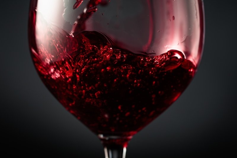 Red wine in a wine glass