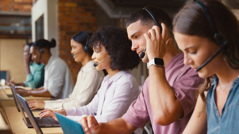 Customer Support team working in the office