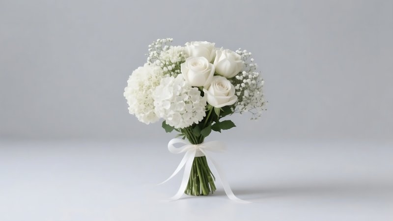 bridal bouquet in white color