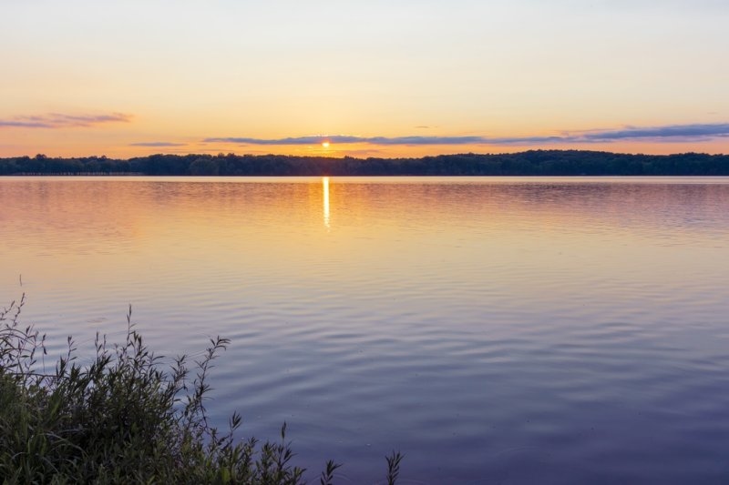golden hour over a Western Kentucky lake