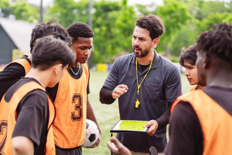 Coach explaining tactics