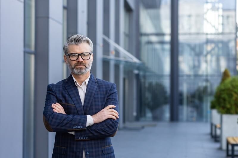 thoughtfull leader in well dressed suit