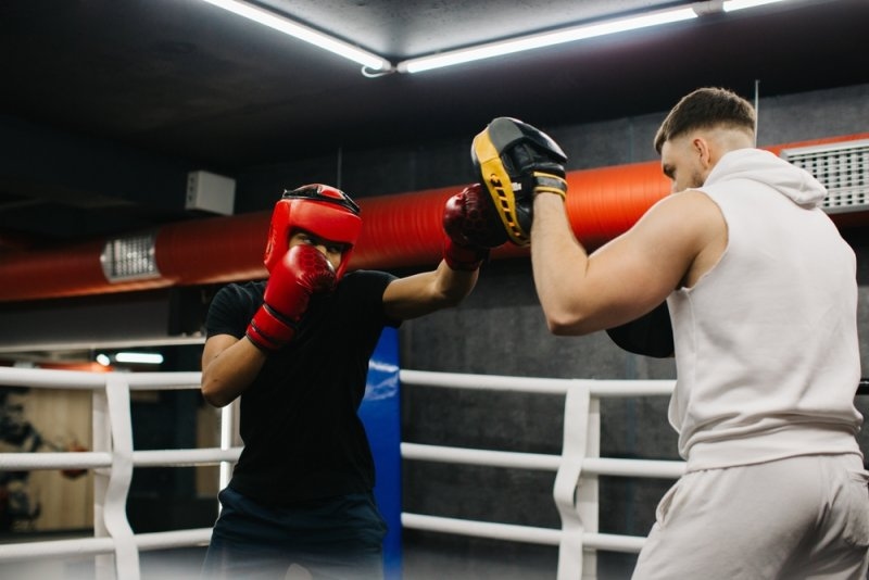 Training inside the boxing ring