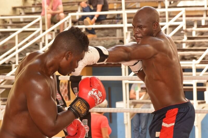 cuban boxers fighting in ring