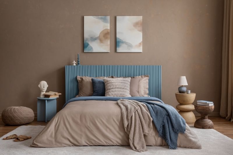 wall art on a bedroom wall 