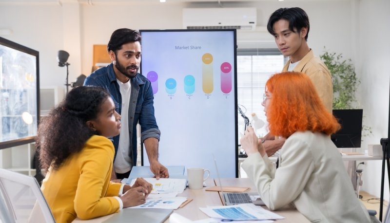 Diverse business team meeting